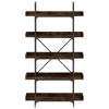 vidaXL Bookcase 5-Tier Smoked Oak 39.4 in.x13 in.x71.1 in. Engineered Wood - 4 of 4