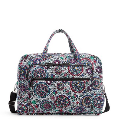 Vera Bradley Women's Recycled Cotton Grand Weekender Travel Bag Stained Glass Medallion