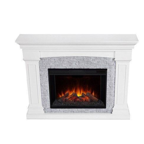 Real Flame Deland Grand Electric Fireplace White : Target