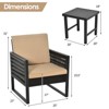 Tangkula 3-Piece Patio Wicker Bistro Set Conversation Furniture Sofa with Coffee Table - 4 of 4