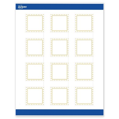 Avery 2" x 2" Labels, Gold Border with Gold Dots, 120 ct