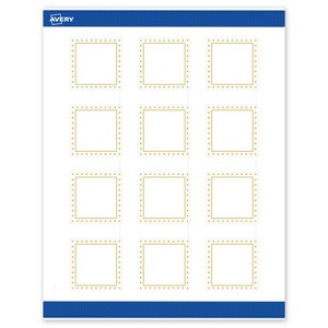 Avery 2" x 2" Labels, Gold Border with Gold Dots, 120 ct - 1 of 4