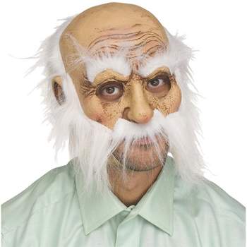 Fun World Mens Whisker Walter Old Man Costume Mask -  - Beige