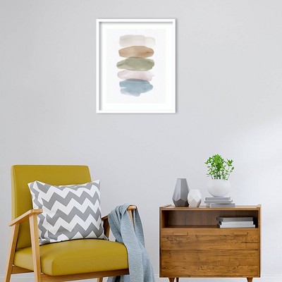 21" x 25" Natural Abstract Watercolor Framed Wall Art