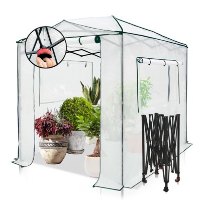 EAGLE PEAK 8'x6' Portable Walk-in Greenhouse with Zippered Doors and Windows