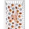 Sweet Jojo Designs Boy Baby Fitted Crib Sheet Watercolor Sports Theme Multicolor - 4 of 4