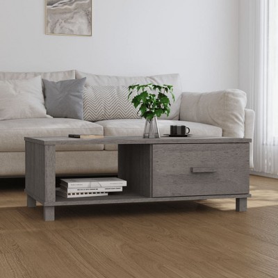 vidaXL Coffee Table HAMAR Light Gray 39.4 in.x21.7 in.x13.8 in. Solid Wood Pine