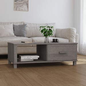vidaXL Coffee Table HAMAR Light Gray 39.4 in.x21.7 in.x13.8 in. Solid Wood Pine - 1 of 4