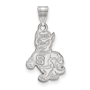Black Bow Jewelry 10k White Gold North Carolina State Wolfpack NCAA Large Pendant - 1 of 3