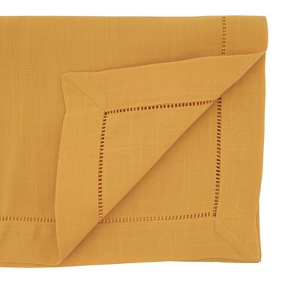 Mustard Polyester Hemstitch Table Runner 16"x90"