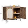 Rattan Sideboard Buffet Cabinet - Kitchen Storage Cabinet with Adjustable Shelf, Suitable for Living Room, Hallway, Kitchen - 2 of 4
