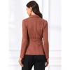 INSPIRE CHIC Women's Faux Suede Belted Lapel Single Breasted Work Outwear Blazer - 4 of 4