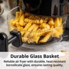 Aria Glass Air Fryer 4Qt Flip with Borosilicate Basket & Sear Pan, Digital Touch Screen, Dual Cooking, Dishwasher Safe - 2 of 4