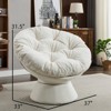 FONTOI Oversized Swivel Accent Chair, Swivel Barrel Chair, Upholstered Wingback Chair for Bedroom Living Room, White , 33"*31.5"*37" - 3 of 4