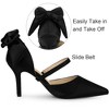 Allegra K Women's Satin Upper Pointed Toe Bow Decor Stiletto Heels Pumps - 3 of 4