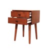 ORRD Nightstand with 2 Drawers, Small Side End Table with Storage, Modern Bedside Table with Gold Accents，Walnut - 4 of 4