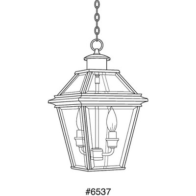 Antique Bronze 19" Outdoor Hanging Lantern with Clear Glass