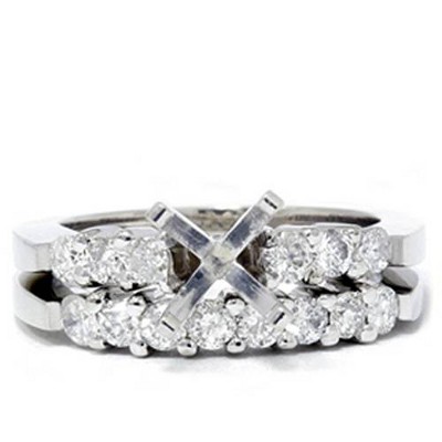 Pompeii3 3/4ct Diamond Engagement Matching Ring Setting Semi Mount