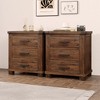 NicBex Set of 1/2 Farmhouse Nightstand,Bedside Tables with 3 Drawers for Bedroom,Living Room,Brown - 2 of 4