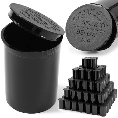 130 Count Medicine Pill Bottles Containers with Pop Top Cap for Prescription (30 Dram, Black)