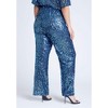 ELOQUII Women's Plus Size Sequin Open Mesh Straight Leg Pant - 4 of 4
