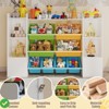 Kids Toy Storage Organizer w/ 8 Multi-Color Removable Bins Kid Bookshelf and Toy Storage w/2 Storage Cubbies - 3 of 4
