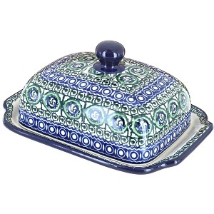 Blue Rose Polish Pottery 295 Ceramika Artystyczna Butter Dish - 1 of 1