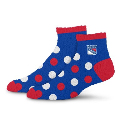 NHL New York Rangers Dotty Fuzzy Socks - One Size Fits Most