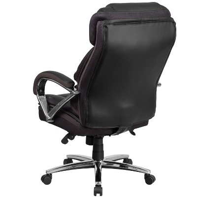 Hercules High-Back Black LeatherSoft Executive Swivel Chair with Chrome Accents