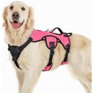 rabbitgoo Escape Proof Dog Harness, Soft Padded Full Body Pet Harness, Reflective Adjustable No Walking Hiking Training, L, Pink - 1 of 1
