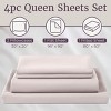 Hastings Home Brushed Microfiber Bed Sheet Set - Queen-Size, Beige, 4 Pieces - 3 of 4