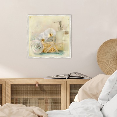 Beaded White Framed Nautical Still Life Canvas Print