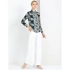 Allegra K Women's Printed Casual Formal Long Sleeve Office Blouse - 4 of 4
