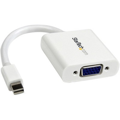 StarTech.com Mini DisplayPort to VGA Adapter - White - 1080p - Thunderbolt to VGA Monitor Adapter - Mini DP to VGA Converter