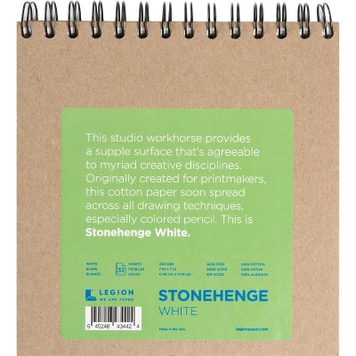 Stonehenge Spiral Paper Pad 7"X7" 32 Sheets/Pkg-White 90lb