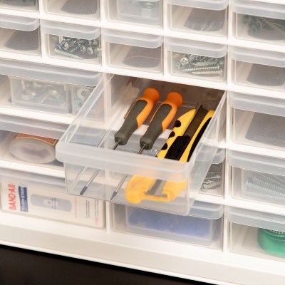 Compact White Stackable 44-Drawer Organizer Cabinet