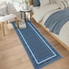 Area Rugs for Living Room Bedroom Farmhouse Bordered Braided Print Rug Geometric Soft Low Pile Non-Slip Area Rug - 3 of 4