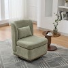 Modern 360° Swivel Accent Chair,Chenille Fabric Upholstered Chair with Metal Base,Lounge Armless Single Sofa for Living Room-Cuddlewood - 2 of 4
