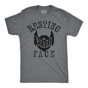 Mens Funny T Shirts Resting Beard Face Sarcastic Facial Hair Novelty Tee For Men - Crazy Dog Men's T Shirt - 1 of 4