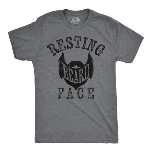 Mens Funny T Shirts Resting Beard Face Sarcastic Facial Hair Novelty Tee For Men - Crazy Dog Men's T Shirt - image 1 of 4