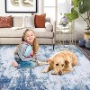 Washable Area Rug, Soft Faux Wool, Non-Slip, Low Pile, Abstract Design for Living Room, Bedroom, Dining Room. - 3 of 4