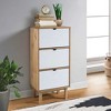 vidaXL Shoe Cabinet Brown and White Solid Pine Wood and Engineered Wood - 2 of 4