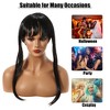 Unique Bargains Women's Wig Straight Hair Wig with Wig Cap 24 Inch Black - 2 of 4