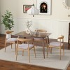 Set of 2 Mid-Century Modern Dining Chairs with Curved Backrest and Cushioned Seat, Wood Side Chairs for Kitchen or Dining Room–The Pop Home - 3 of 4
