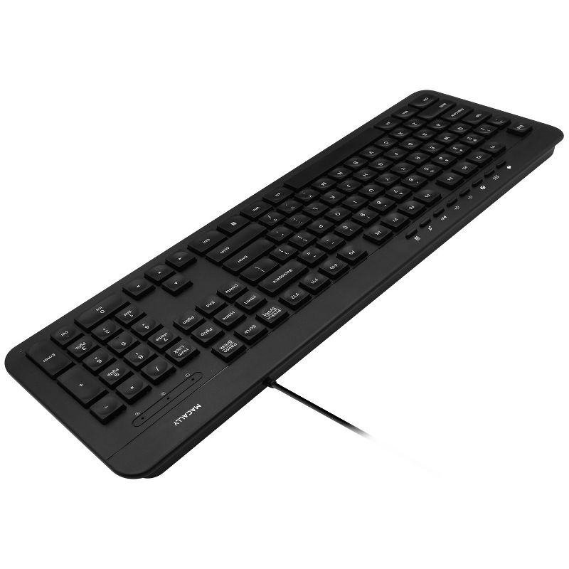Macally USB Wired Slim Soft Quiet 112 Keys and 8 Shortcuts Full Keyboard, 5 of 8