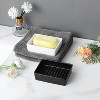 Aoibox Black Rectangle Soap Dish - Modern Ceramic Hand Soap Holder Non-Slip Bar Soap Tray for Bathroom, Kitchen Sink, Shower, Countertop - 3 of 4