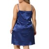 Agnes Orinda Women's Plus Size Lace Insert Spaghetti Strap Satin Nightgowns - 4 of 4