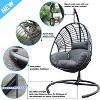 CAVINAS Patio Swing,PE Wicker Swing Egg Chair with Cushion and C Type Base for Indoor,Porch,Garden,Bedroom - 4 of 4