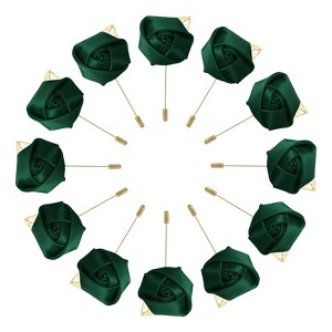 Unique Bargains Wedding Ceremony Anniversary Groom Silk Metal Rose Boutonnieres 24 Pcs - 1 of 3