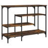 vidaXL Console Table with Shelves Smoked Oak 39.4 in.x13.8 in.x29.5 in. - 2 of 4